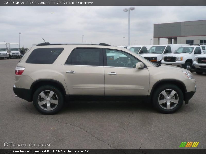 Gold Mist Metallic / Cashmere 2011 GMC Acadia SLT AWD