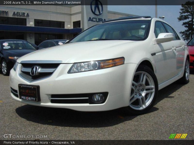 White Diamond Pearl / Parchment 2008 Acura TL 3.2