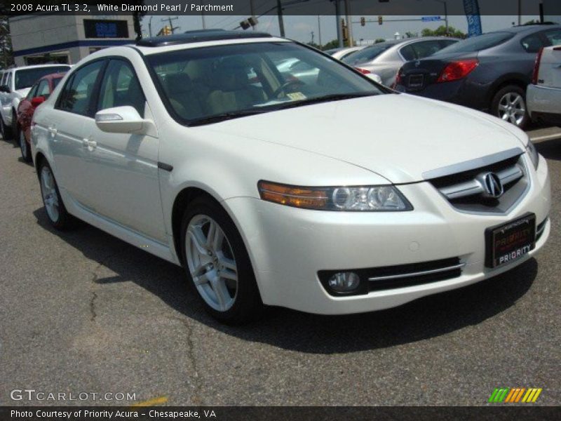 White Diamond Pearl / Parchment 2008 Acura TL 3.2