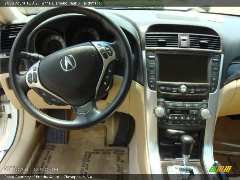 White Diamond Pearl / Parchment 2008 Acura TL 3.2