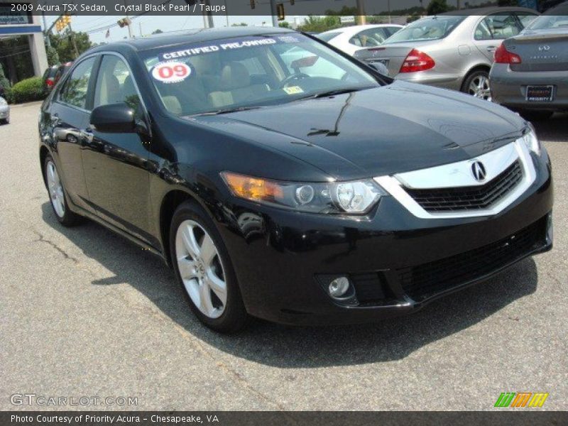 Crystal Black Pearl / Taupe 2009 Acura TSX Sedan