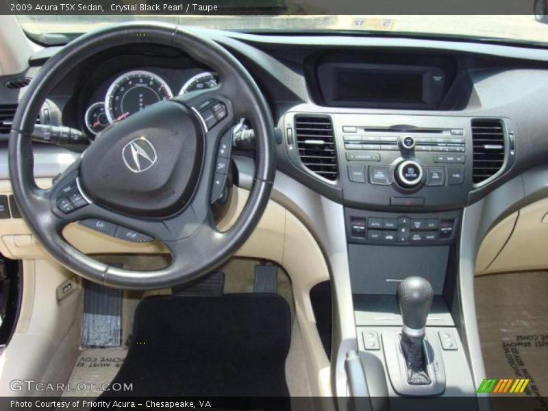 Crystal Black Pearl / Taupe 2009 Acura TSX Sedan