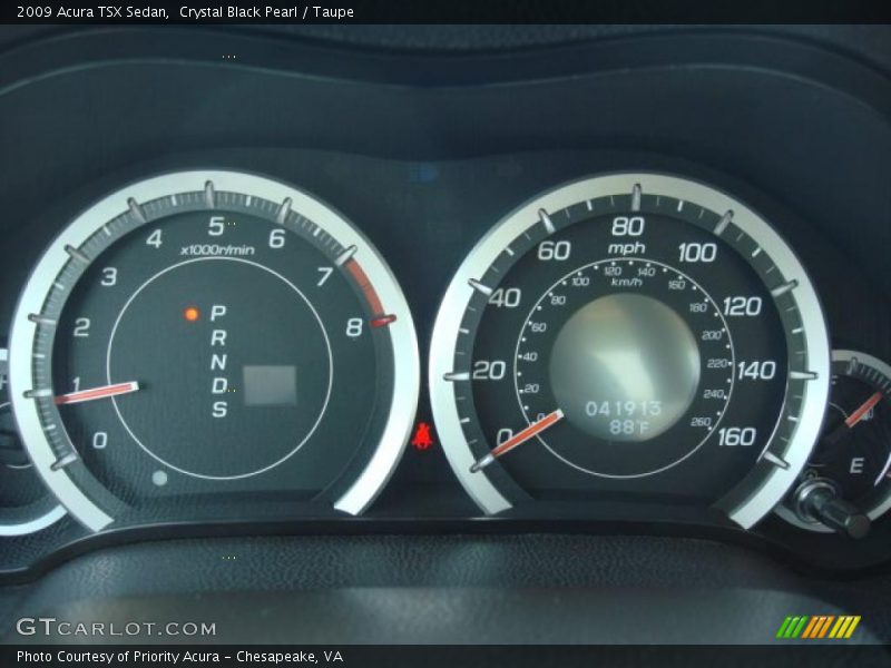 Crystal Black Pearl / Taupe 2009 Acura TSX Sedan