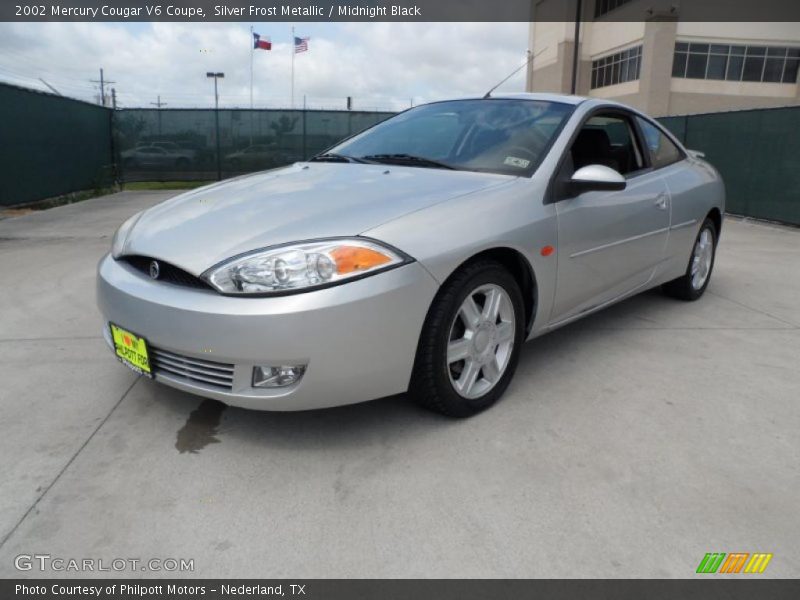 Silver Frost Metallic / Midnight Black 2002 Mercury Cougar V6 Coupe