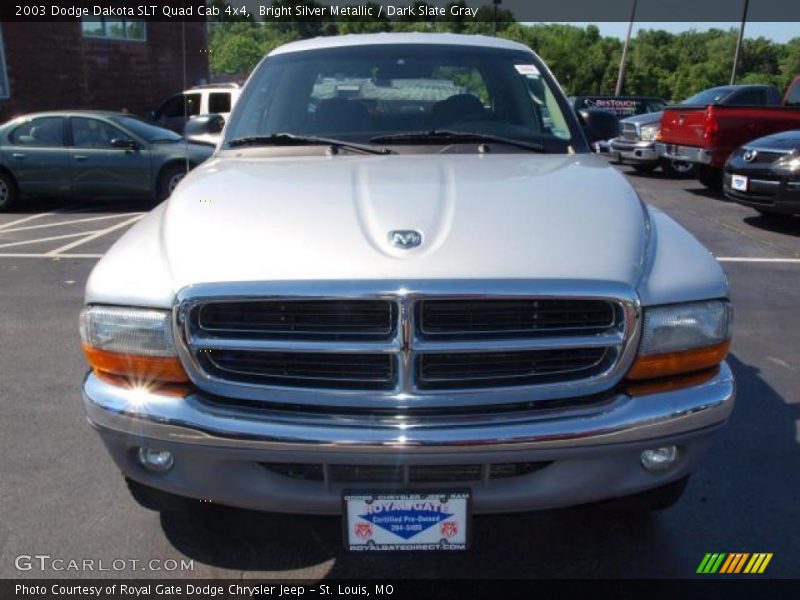 Bright Silver Metallic / Dark Slate Gray 2003 Dodge Dakota SLT Quad Cab 4x4
