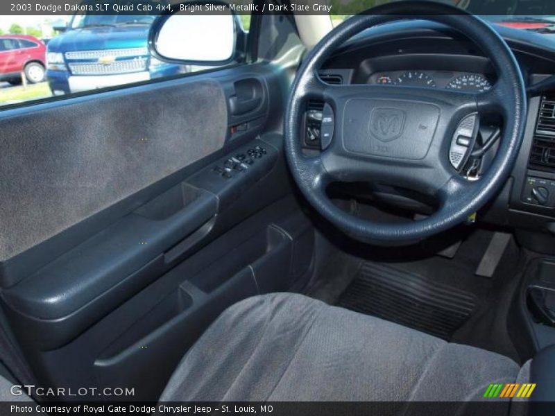 Bright Silver Metallic / Dark Slate Gray 2003 Dodge Dakota SLT Quad Cab 4x4