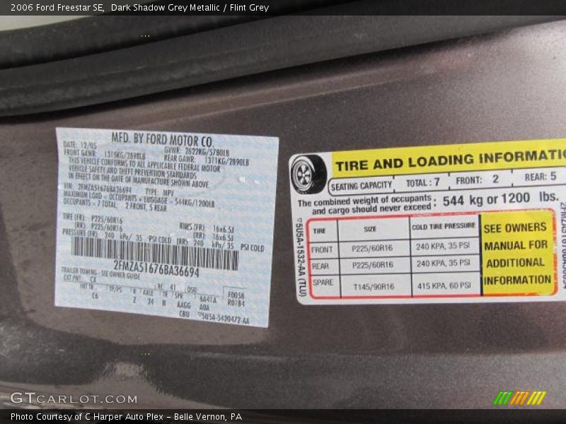 Dark Shadow Grey Metallic / Flint Grey 2006 Ford Freestar SE