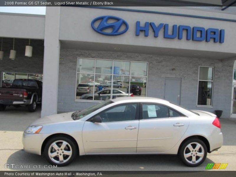 Liquid Silver Metallic / Ebony Black 2008 Pontiac G6 GT Sedan