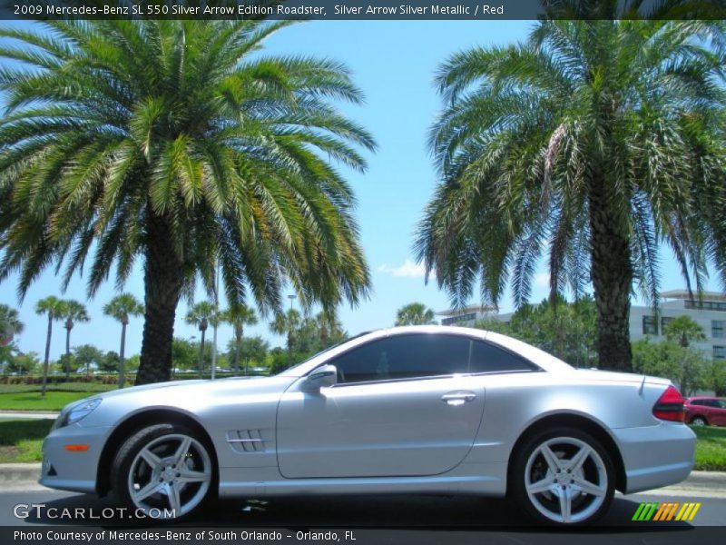 Silver Arrow Silver Metallic / Red 2009 Mercedes-Benz SL 550 Silver Arrow Edition Roadster