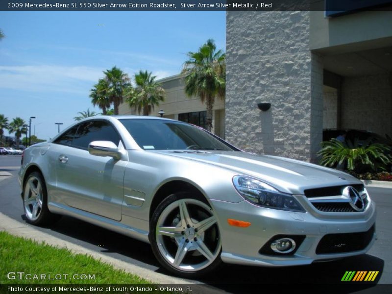 Front 3/4 View of 2009 SL 550 Silver Arrow Edition Roadster