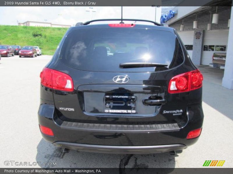 Ebony Black / Gray 2009 Hyundai Santa Fe GLS 4WD