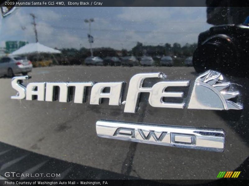 Ebony Black / Gray 2009 Hyundai Santa Fe GLS 4WD