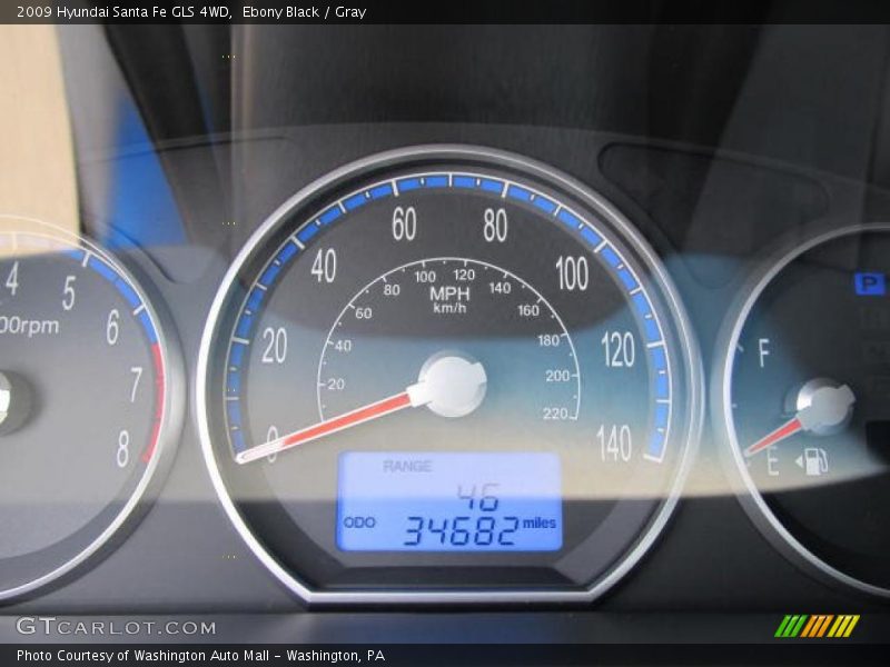 Ebony Black / Gray 2009 Hyundai Santa Fe GLS 4WD