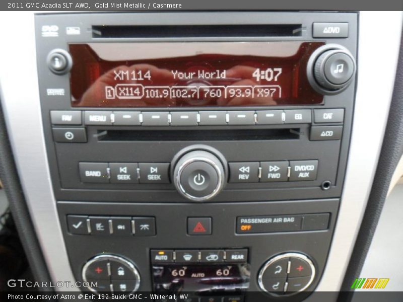 Gold Mist Metallic / Cashmere 2011 GMC Acadia SLT AWD