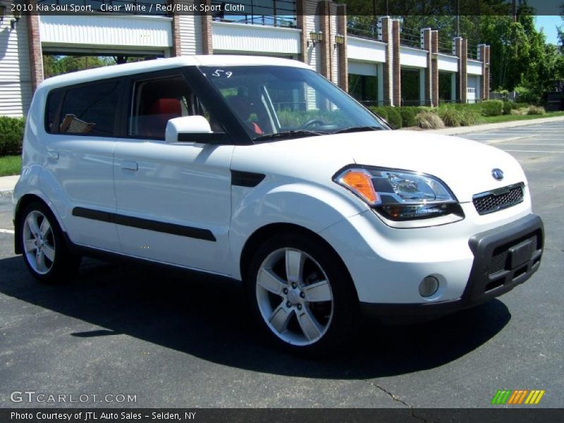 Clear White / Red/Black Sport Cloth 2010 Kia Soul Sport