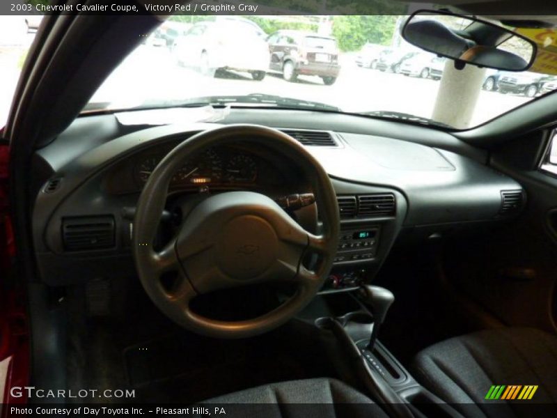 Victory Red / Graphite Gray 2003 Chevrolet Cavalier Coupe