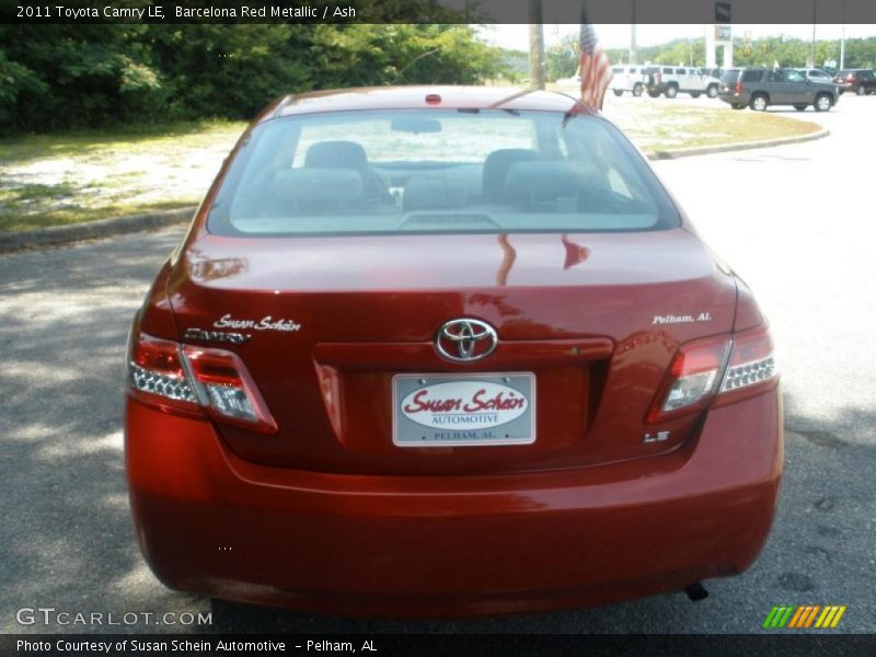 Barcelona Red Metallic / Ash 2011 Toyota Camry LE