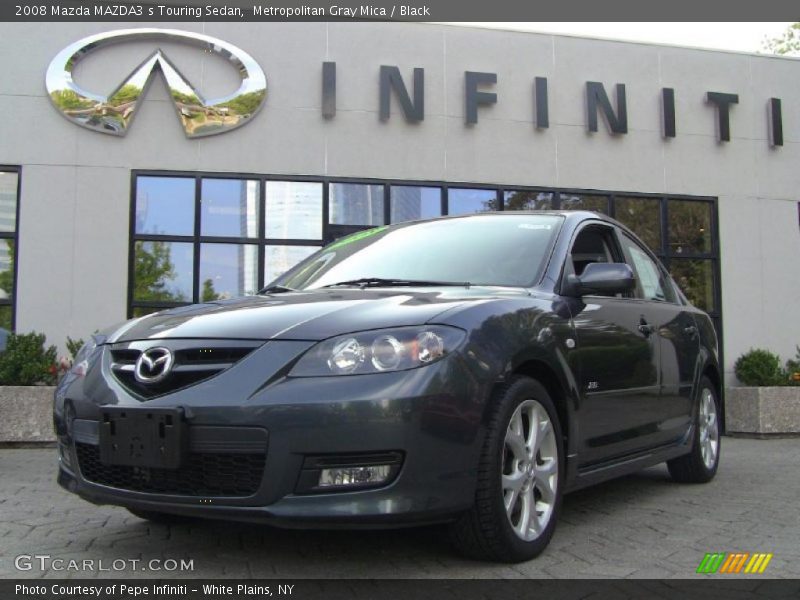 Metropolitan Gray Mica / Black 2008 Mazda MAZDA3 s Touring Sedan