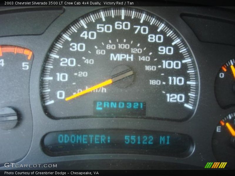 Victory Red / Tan 2003 Chevrolet Silverado 3500 LT Crew Cab 4x4 Dually