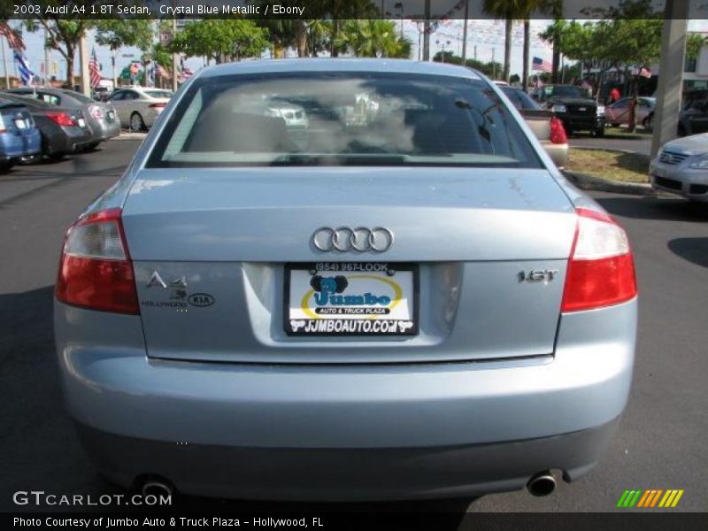 Crystal Blue Metallic / Ebony 2003 Audi A4 1.8T Sedan