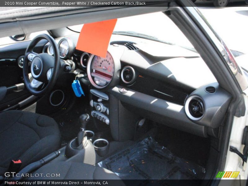 Pepper White / Checkered Carbon Black/Black 2010 Mini Cooper Convertible