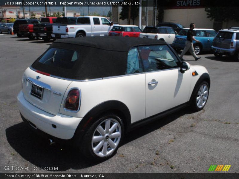 Pepper White / Checkered Carbon Black/Black 2010 Mini Cooper Convertible
