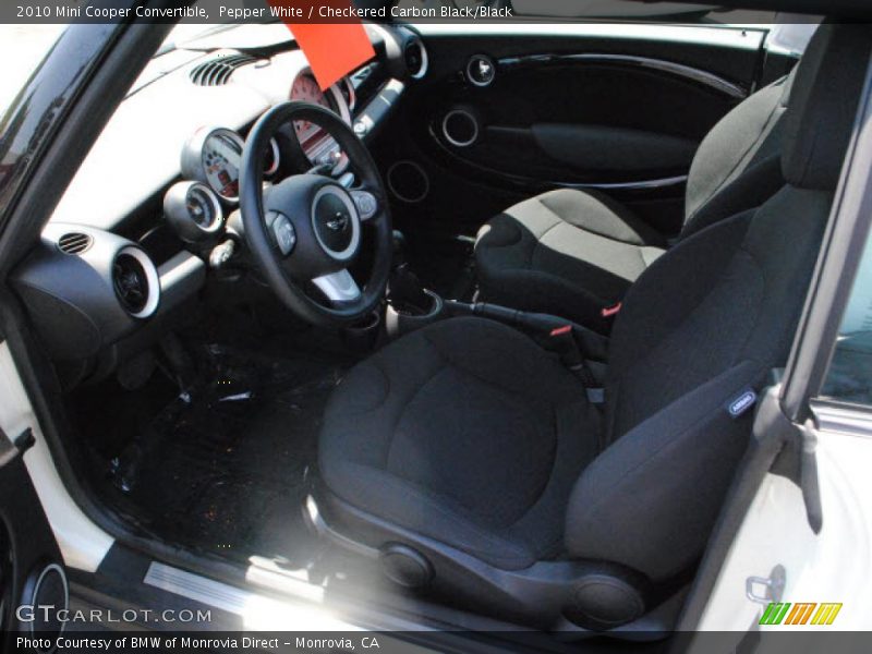 Pepper White / Checkered Carbon Black/Black 2010 Mini Cooper Convertible