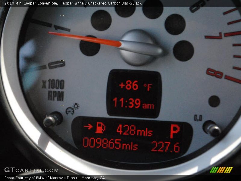Pepper White / Checkered Carbon Black/Black 2010 Mini Cooper Convertible