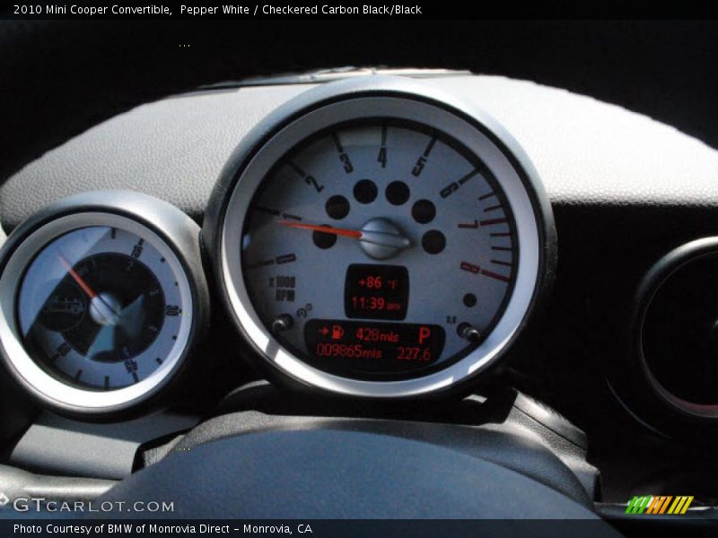 Pepper White / Checkered Carbon Black/Black 2010 Mini Cooper Convertible