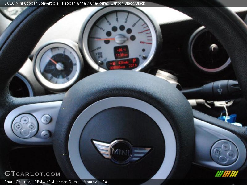 Pepper White / Checkered Carbon Black/Black 2010 Mini Cooper Convertible