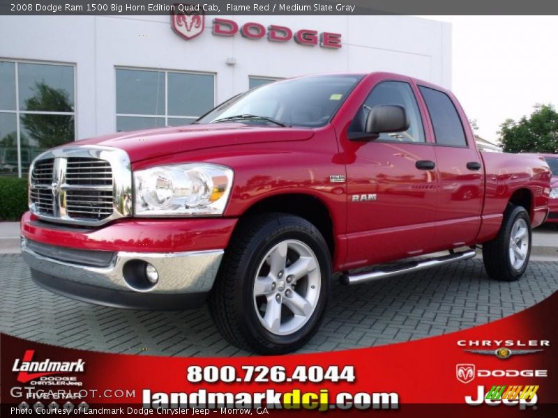 Flame Red / Medium Slate Gray 2008 Dodge Ram 1500 Big Horn Edition Quad Cab