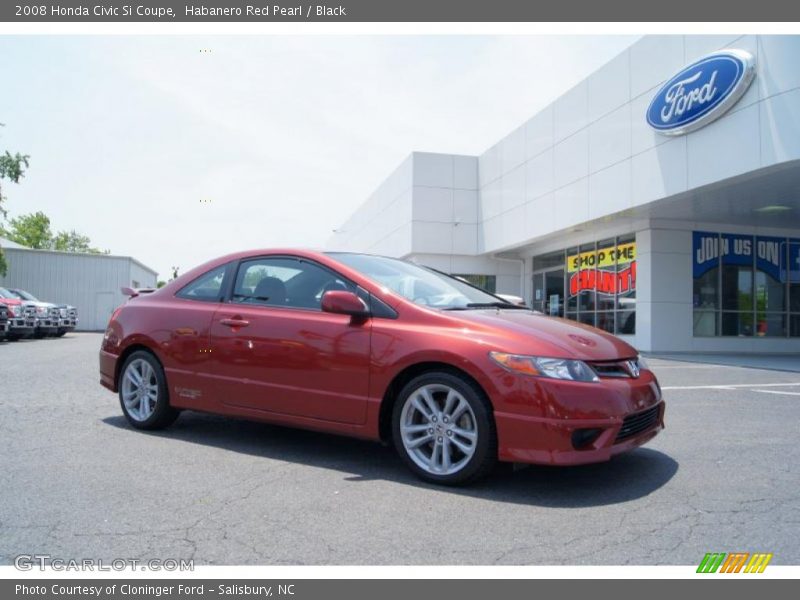 Habanero Red Pearl / Black 2008 Honda Civic Si Coupe