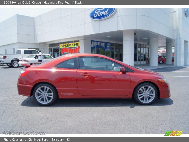 Habanero Red Pearl / Black 2008 Honda Civic Si Coupe