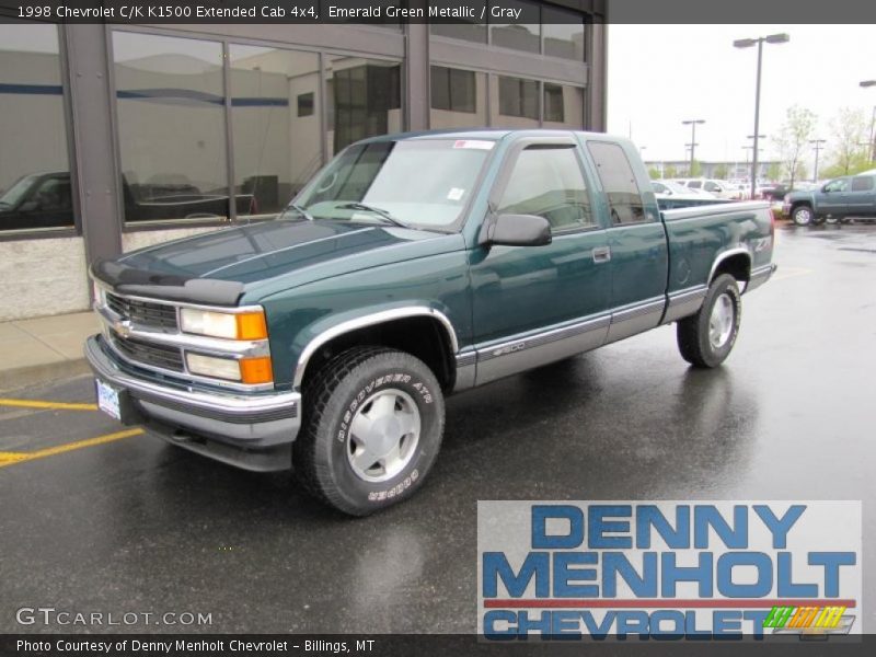 Emerald Green Metallic / Gray 1998 Chevrolet C/K K1500 Extended Cab 4x4