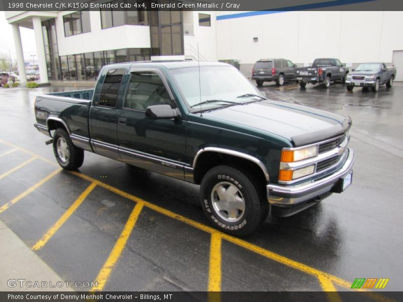 Emerald Green Metallic / Gray 1998 Chevrolet C/K K1500 Extended Cab 4x4