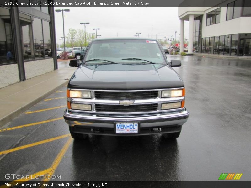 Emerald Green Metallic / Gray 1998 Chevrolet C/K K1500 Extended Cab 4x4