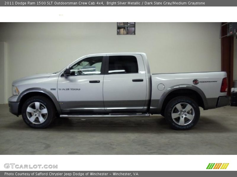 Bright Silver Metallic / Dark Slate Gray/Medium Graystone 2011 Dodge Ram 1500 SLT Outdoorsman Crew Cab 4x4