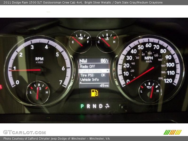 Bright Silver Metallic / Dark Slate Gray/Medium Graystone 2011 Dodge Ram 1500 SLT Outdoorsman Crew Cab 4x4