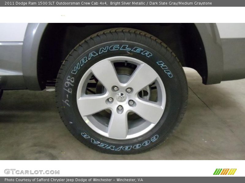 Bright Silver Metallic / Dark Slate Gray/Medium Graystone 2011 Dodge Ram 1500 SLT Outdoorsman Crew Cab 4x4
