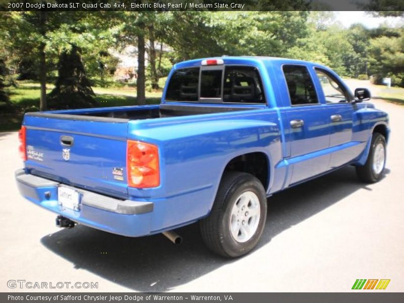 Electric Blue Pearl / Medium Slate Gray 2007 Dodge Dakota SLT Quad Cab 4x4