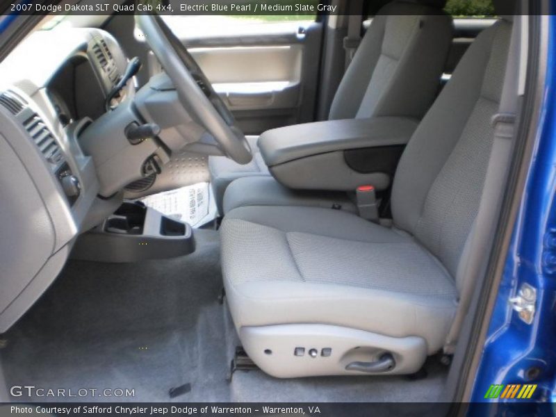 Electric Blue Pearl / Medium Slate Gray 2007 Dodge Dakota SLT Quad Cab 4x4