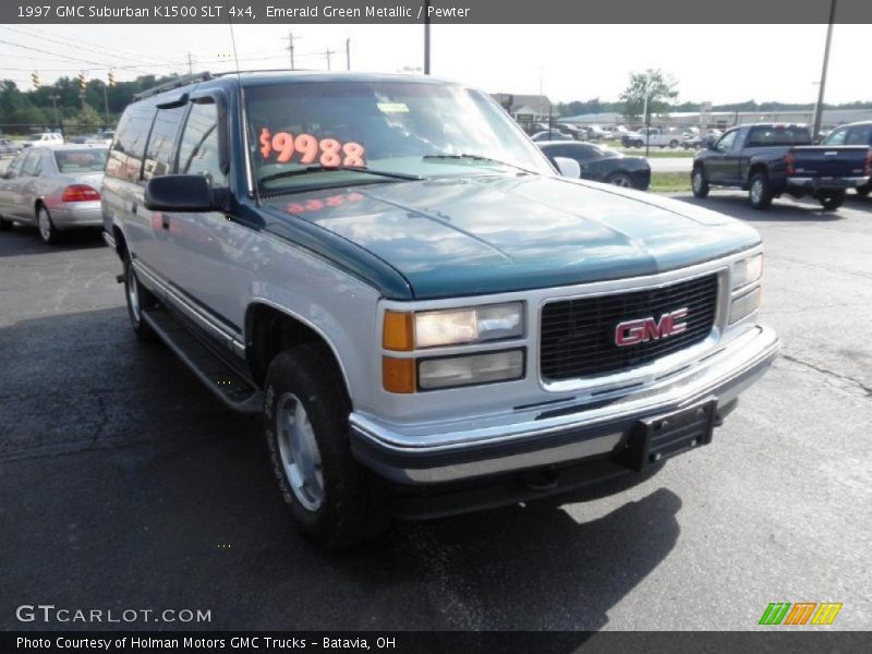 Emerald Green Metallic / Pewter 1997 GMC Suburban K1500 SLT 4x4