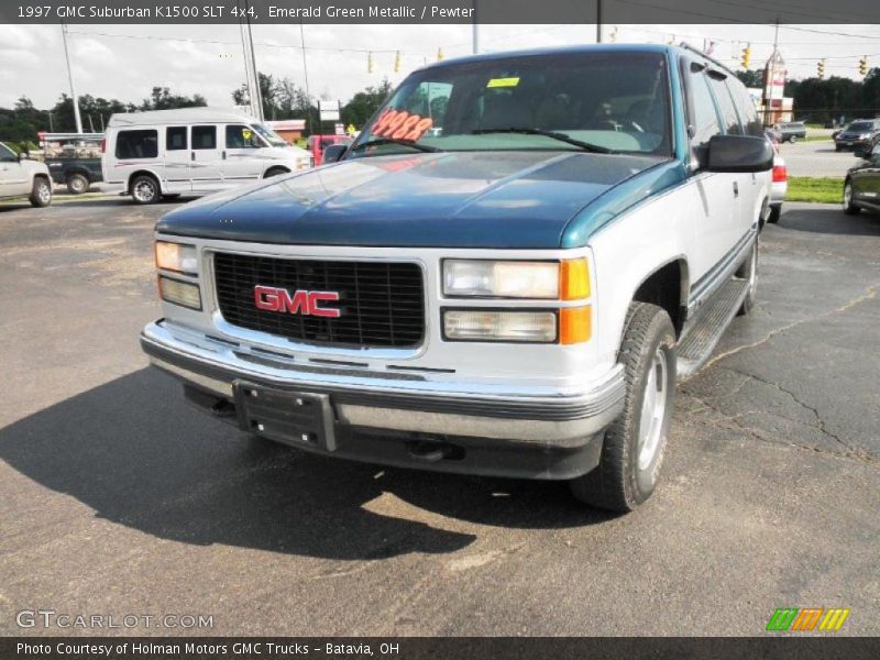 Emerald Green Metallic / Pewter 1997 GMC Suburban K1500 SLT 4x4