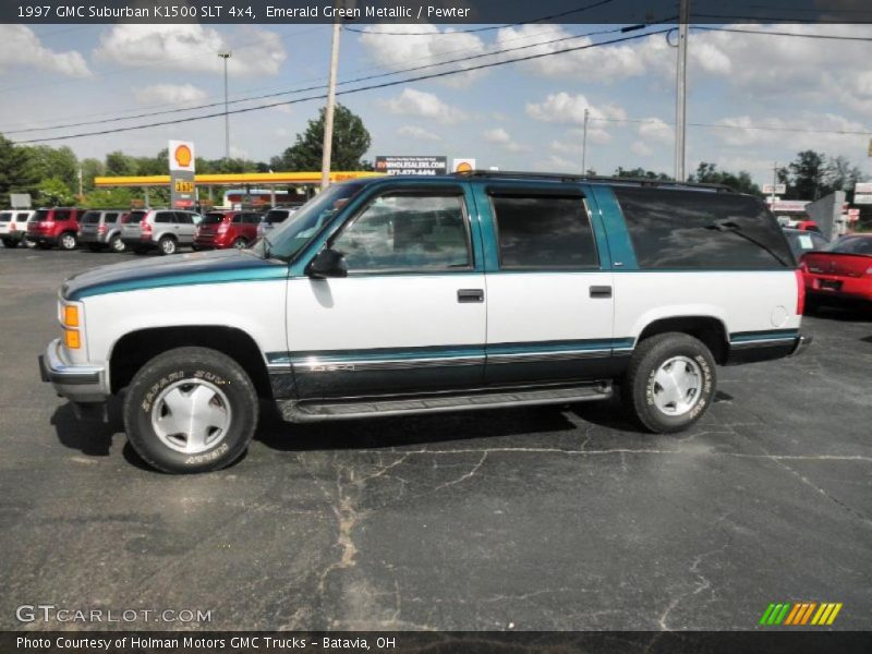 Emerald Green Metallic / Pewter 1997 GMC Suburban K1500 SLT 4x4