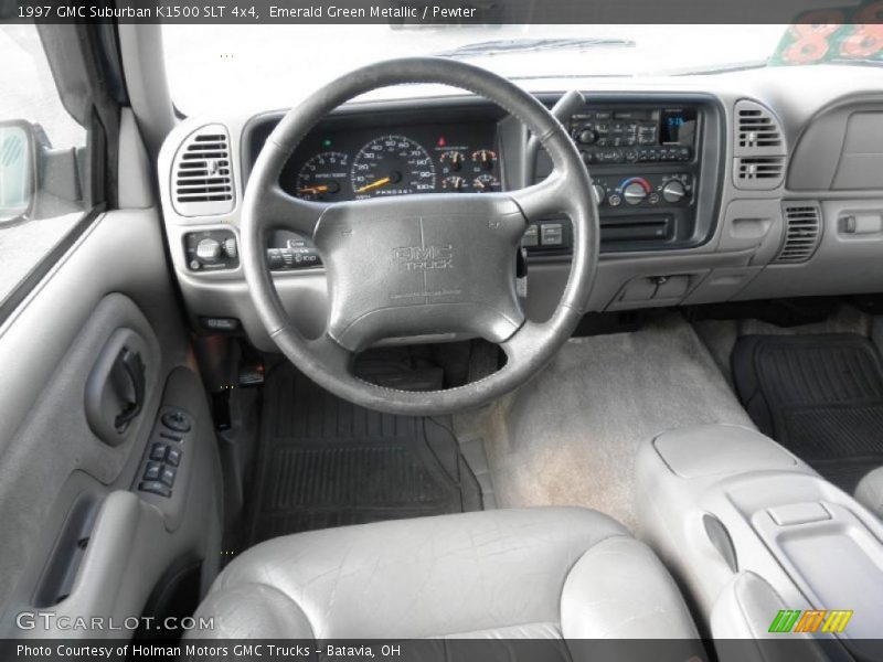 Emerald Green Metallic / Pewter 1997 GMC Suburban K1500 SLT 4x4