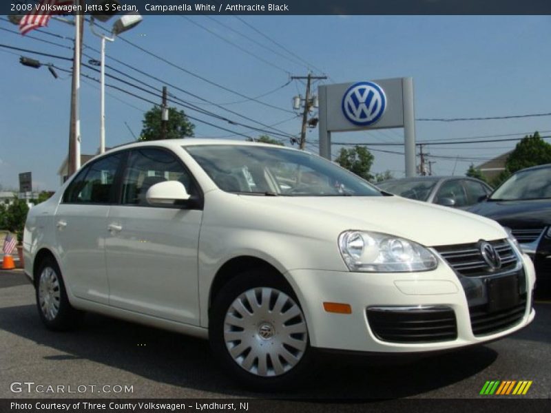 Campanella White / Anthracite Black 2008 Volkswagen Jetta S Sedan