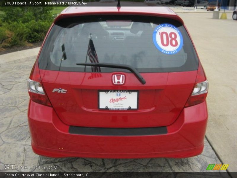 Milano Red / Black/Grey 2008 Honda Fit Sport