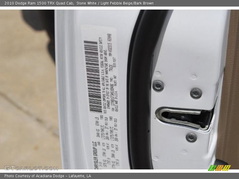Stone White / Light Pebble Beige/Bark Brown 2010 Dodge Ram 1500 TRX Quad Cab