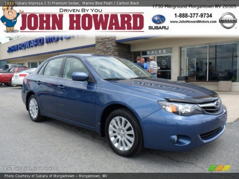Marine Blue Pearl / Carbon Black 2011 Subaru Impreza 2.5i Premium Sedan