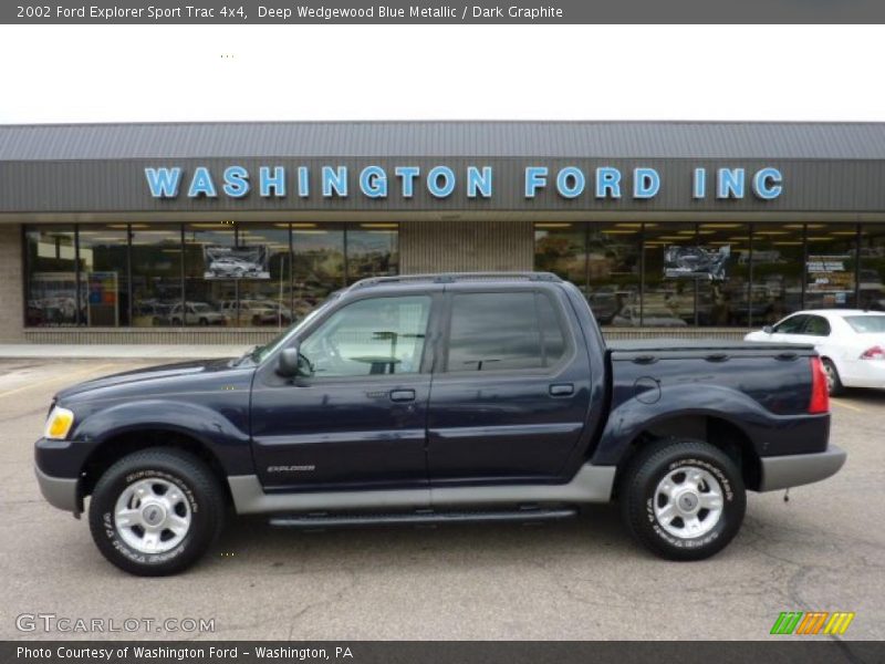 Deep Wedgewood Blue Metallic / Dark Graphite 2002 Ford Explorer Sport Trac 4x4